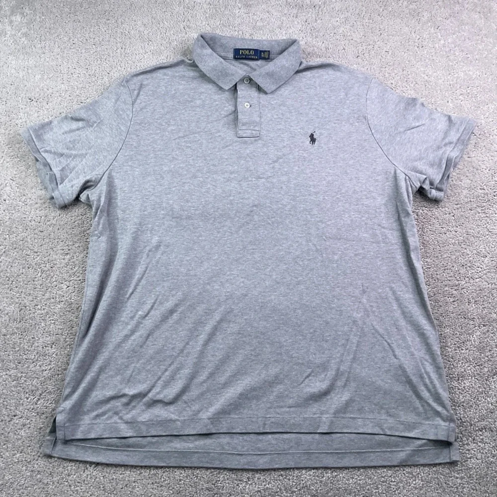 Polo Ralph Lauren Polo Shirt Mens XL Gray Jersey Knit Short Sleeve Pony Preppy